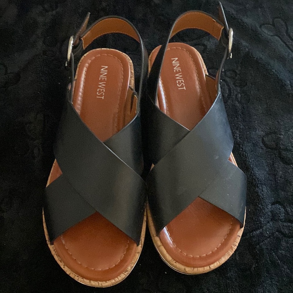 Nine West black sandals